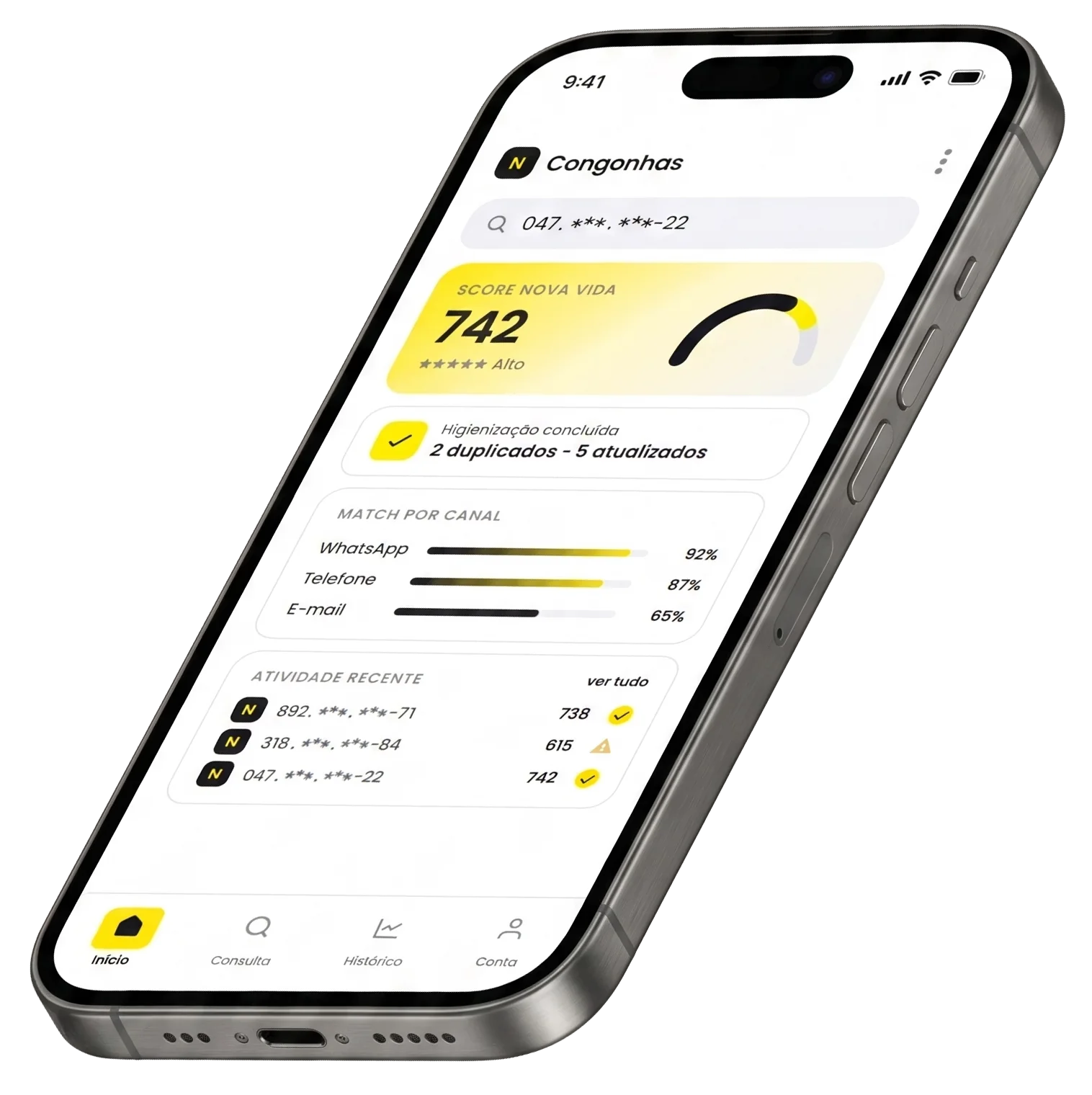Aplicativo Nova Vida em um iPhone — Congonhas