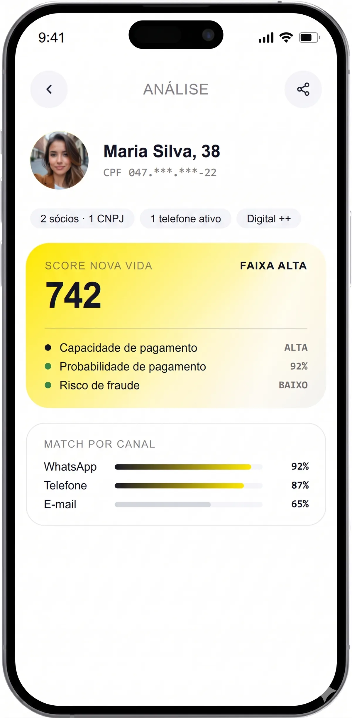 Nova Vida — Análise de pessoa